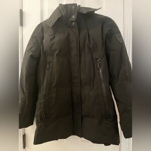 Vince Camuto Womens Black Long Sleeve Full-Zip Pockets Winter Rain Coat Size XS